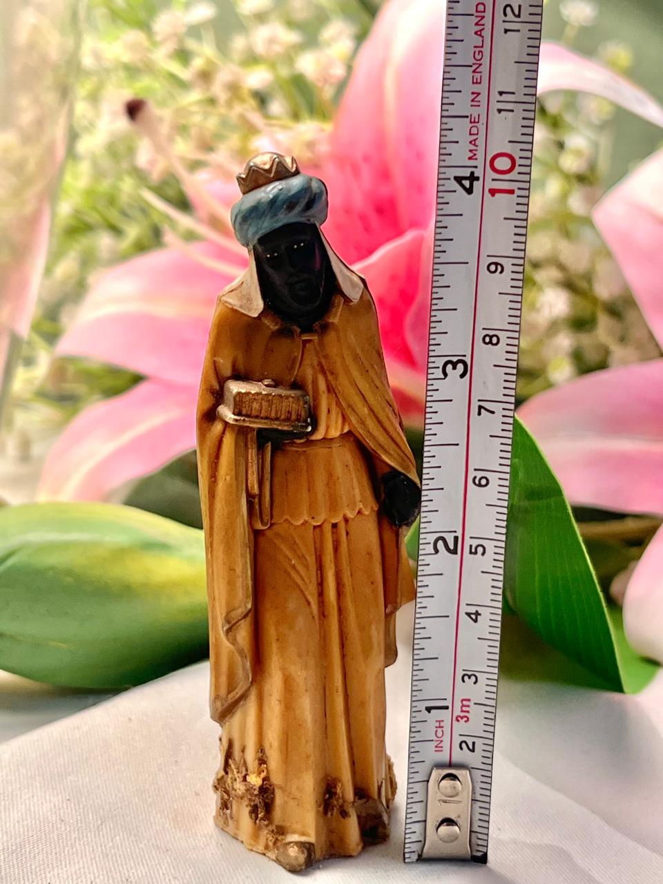 Vintage Wise Man Figurine with Gift, Approx. 4 in