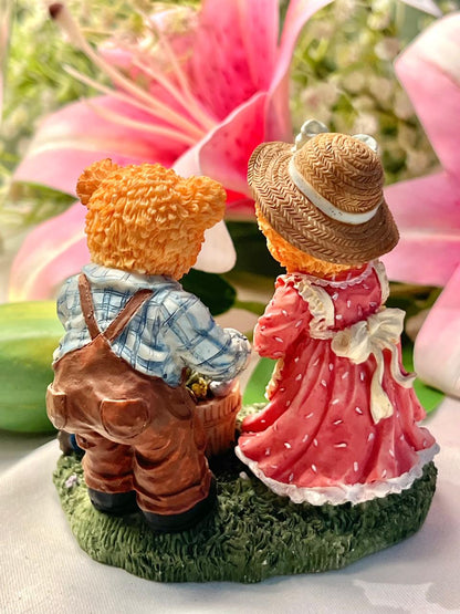 Vintage Teddy Bear Family Figurine, Approx. 3.5 in