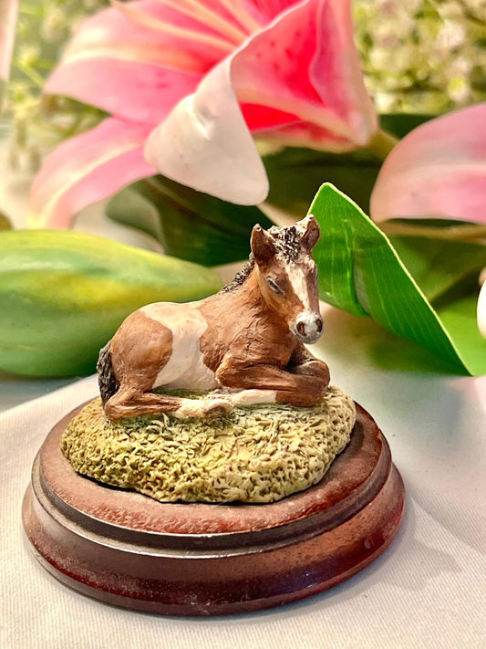 Vintage Foal Figurine on Base, Approx. 2.5 in