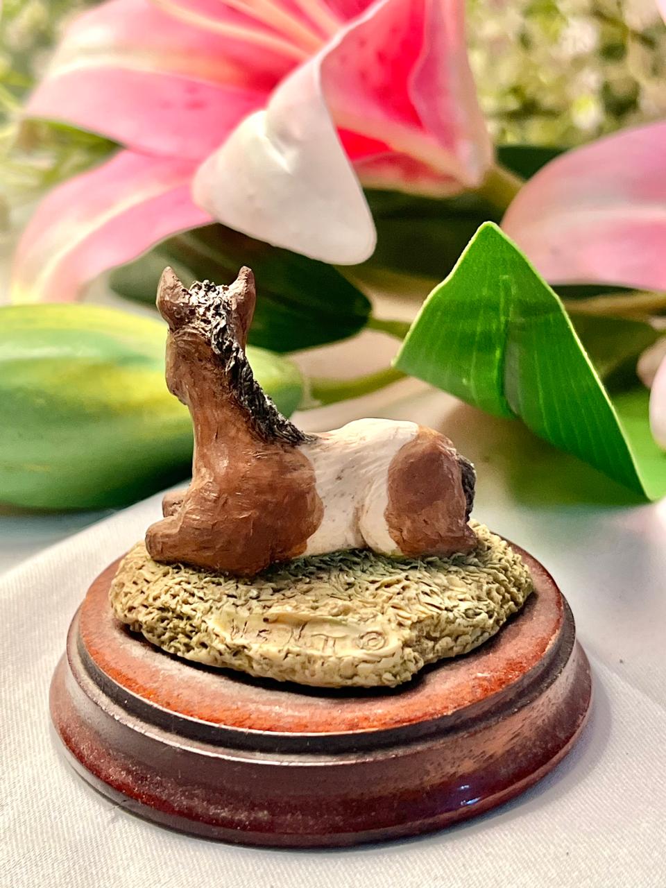 Vintage Foal Figurine on Base, Approx. 2.5 in