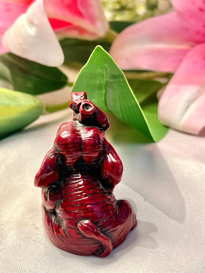 Vintage Red Elephant Figurine, Approx. 2 in