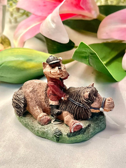 Vintage Donkey & Rider Figurine, Approx. 3.5 in