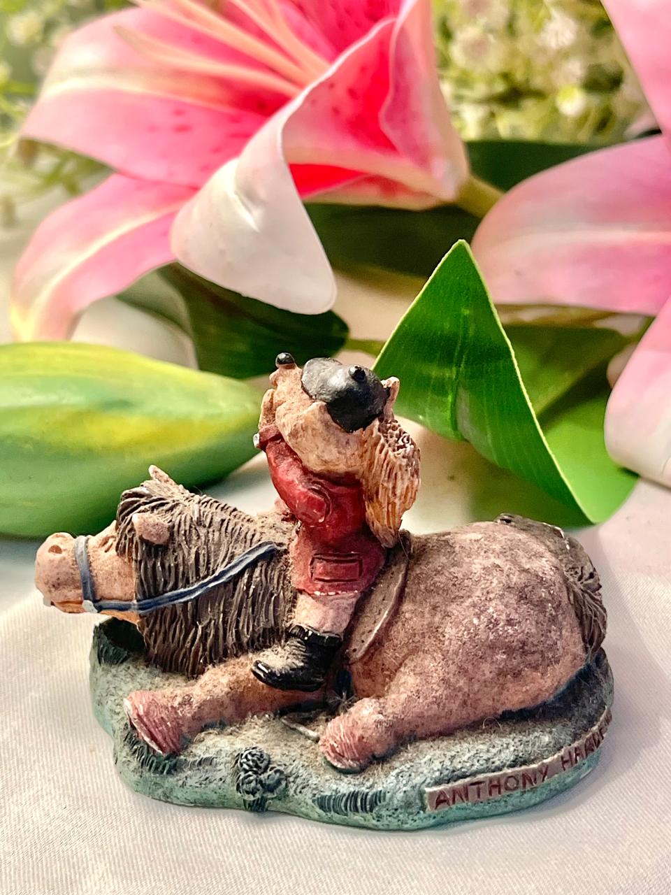 Vintage Donkey & Rider Figurine, Approx. 3.5 in