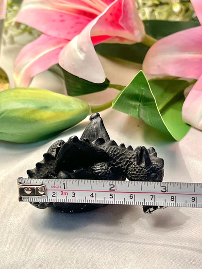 Vintage Black Dragon Figurine, Approx. 3 in