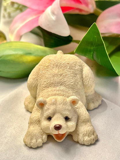 Vintage White Polar Bear Figurine, Approx. 3.5 in