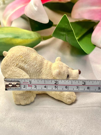 Vintage White Polar Bear Figurine, Approx. 3.5 in