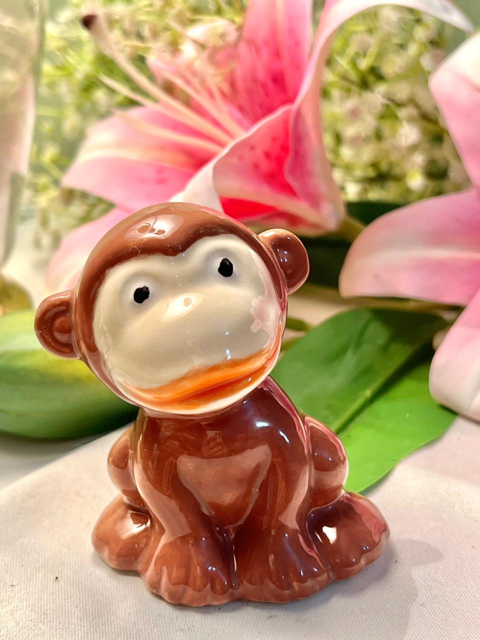 Vintage Brown Monkey Figurine, Approx. 4 in