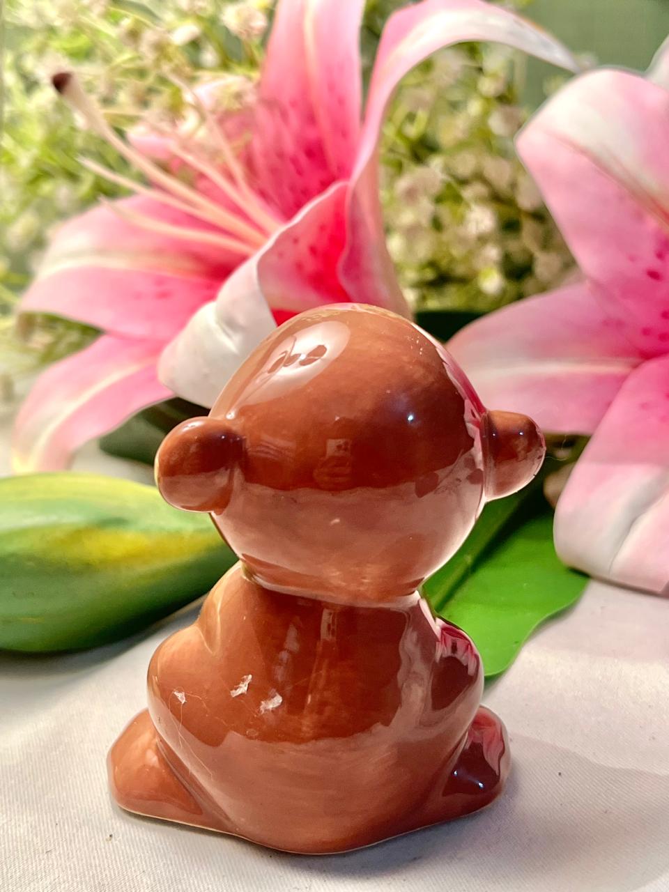 Vintage Brown Monkey Figurine, Approx. 4 in