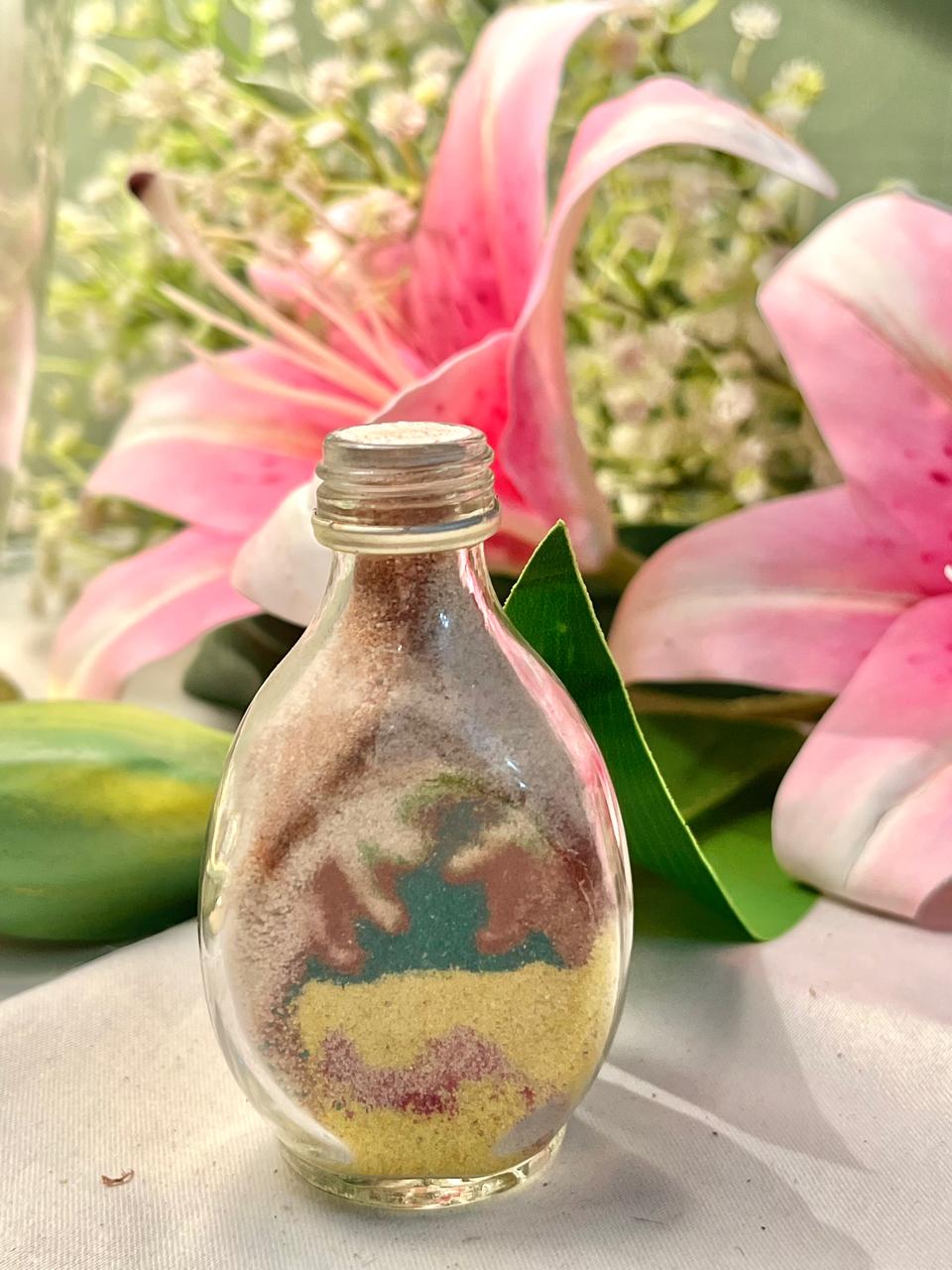 Vintage Crystal Sand Art Bottle, Approx. 3.5 in
