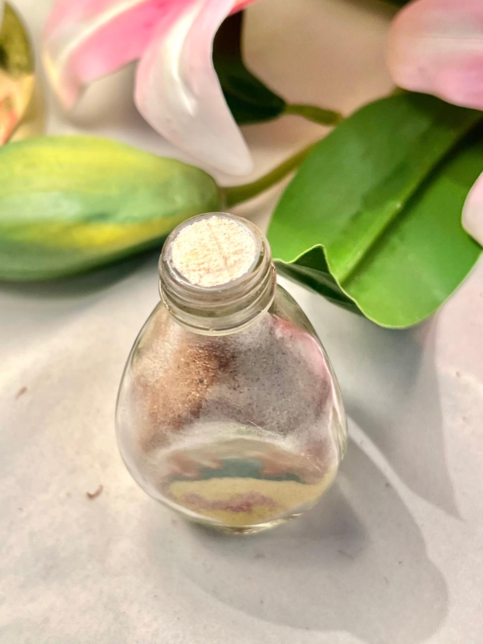 Vintage Crystal Sand Art Bottle, Approx. 3.5 in