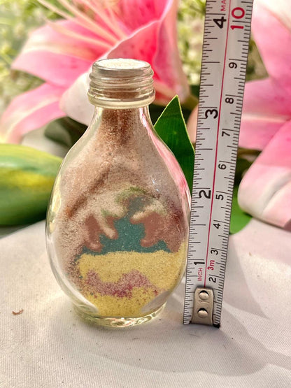 Vintage Crystal Sand Art Bottle, Approx. 3.5 in