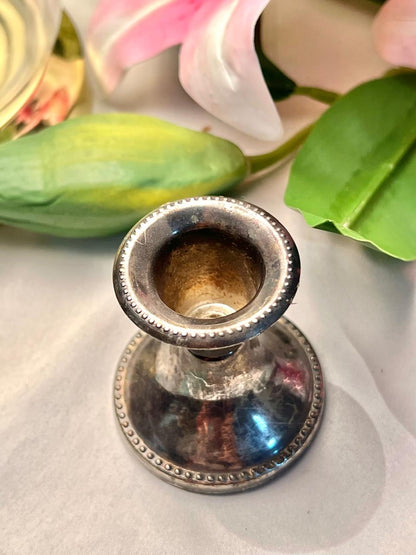Vintage Queen Anne Candle Holder, Approx. 3 in