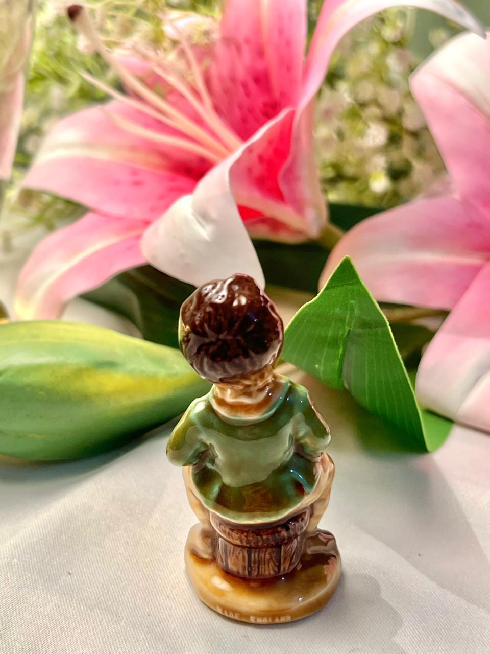 Vintage Boy Figurine with Bowl, Approx. 3 in
