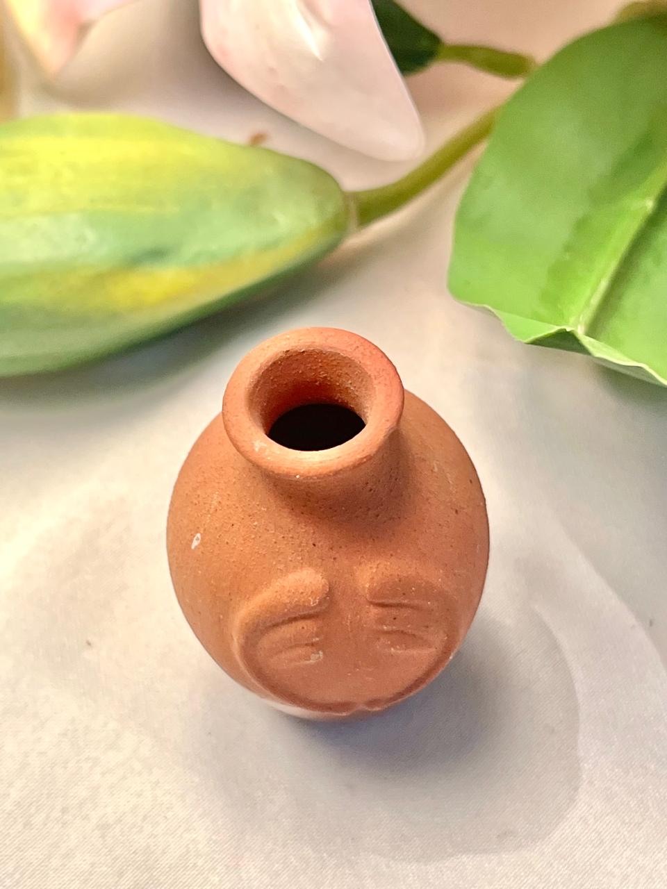 Vintage Terracotta Miniature Vase, Approx. 2.5 in