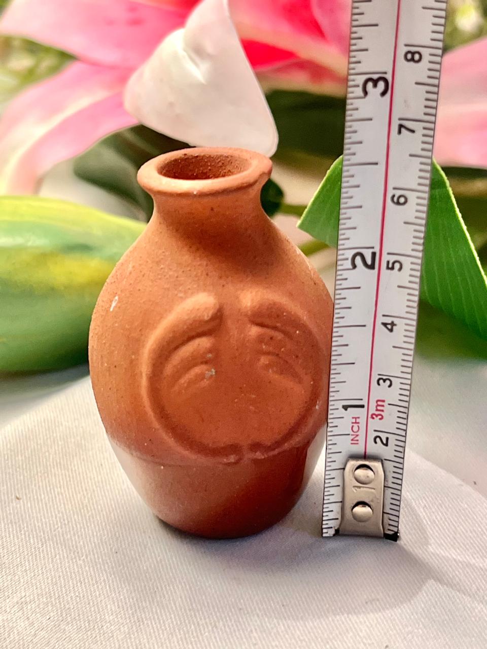 Vintage Terracotta Miniature Vase, Approx. 2.5 in