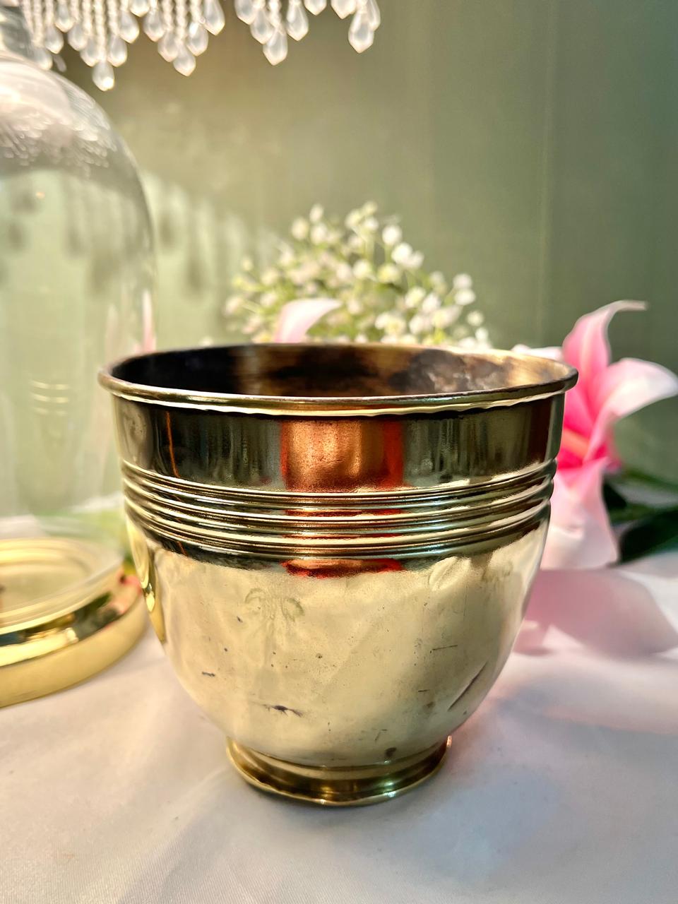 Vintage Brass Planter, Approx. 5.5 in