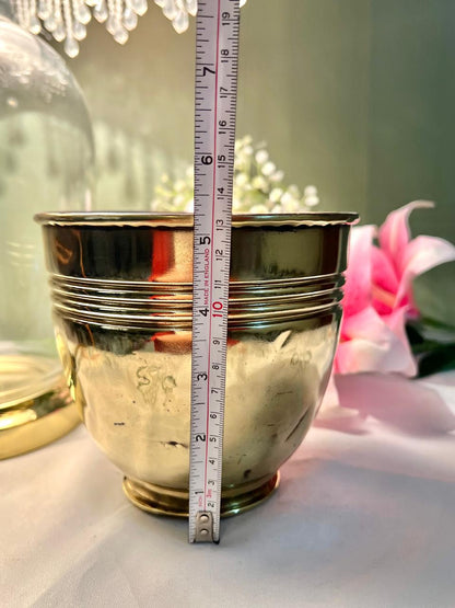Vintage Brass Planter, Approx. 5.5 in