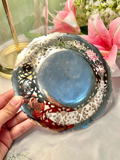 Silver-Tone Pierced Serving Dish 1 Pc 7 in
