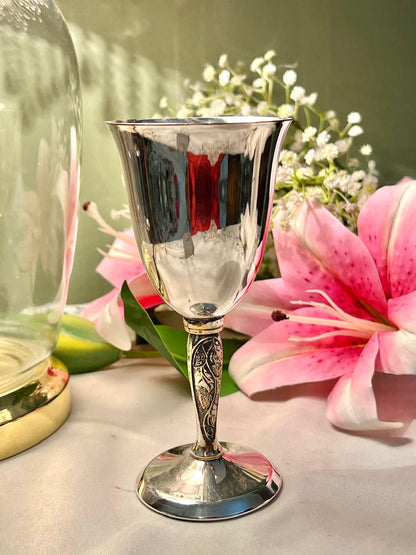 Vintage Queen Anne Metal Goblet, Approx. 6 in