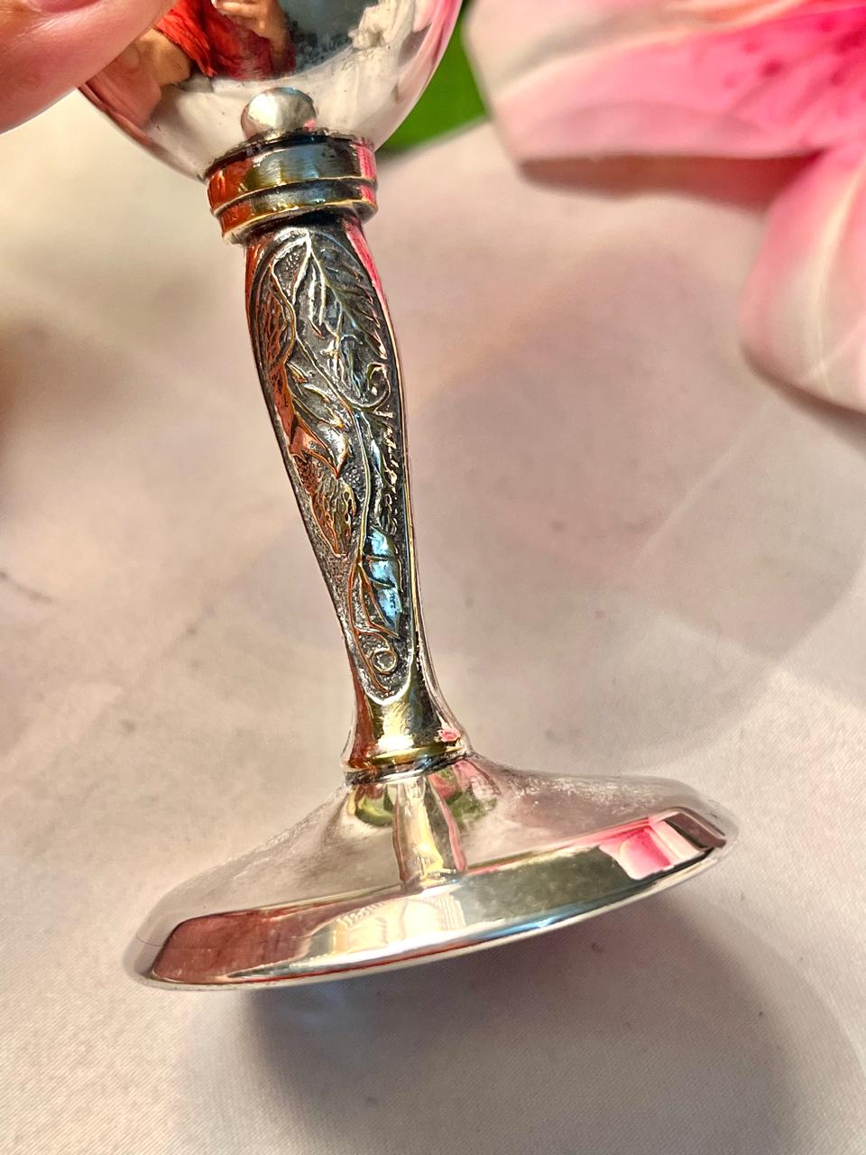 Vintage Queen Anne Metal Goblet, Approx. 6 in
