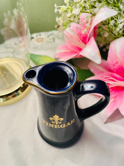 Vintage Navy Blue Ceramic Jug Made in England 14.5 cm