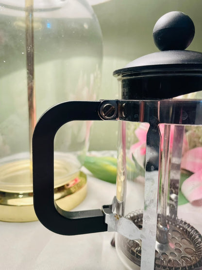 Vintage Crystal French Press Coffee Maker, Approx. 6.5 in