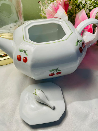 Heinrich Germany Cherry Teapot with Lid, Approx. 5.5 in