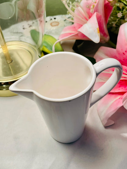 Vintage White Ceramic Jug, Approx. 5 in