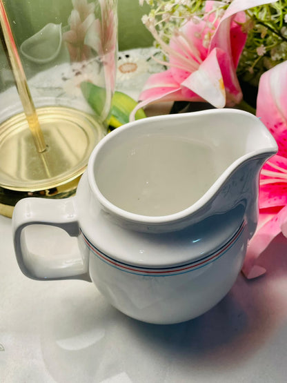TIBA Steelite White Striped Jug, Approx. 5.5 in
