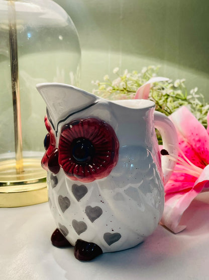 Vintage Hand Painted Owl-Shaped Ceramic Planter, Approx. 5.5 in