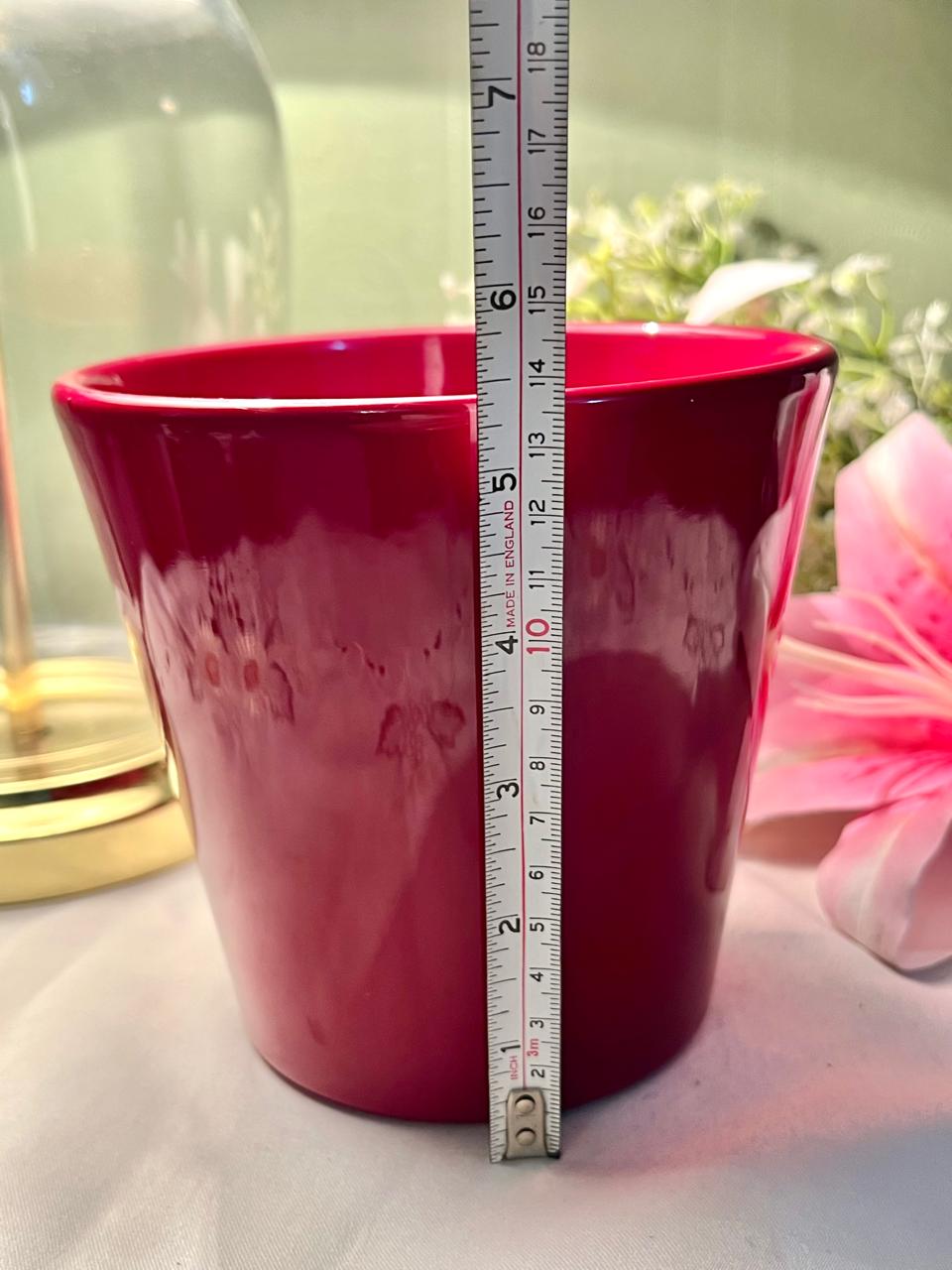Red Glossy Planter Pot 6 Inch