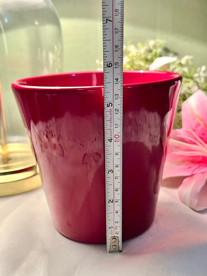 Red Glossy Planter Pot 6 Inch