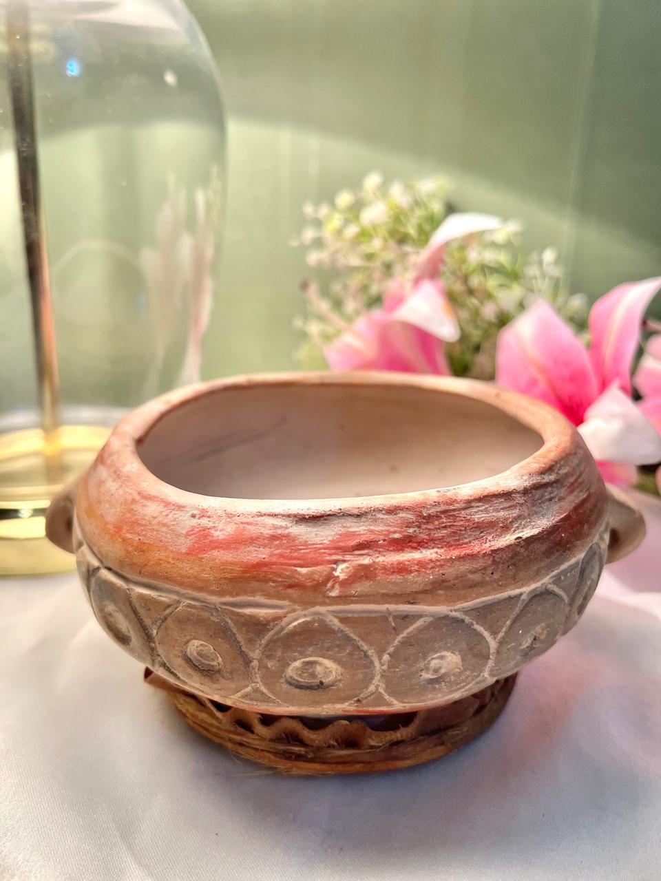 Terracotta-Style Embossed Planter Pot 5.5 Inch