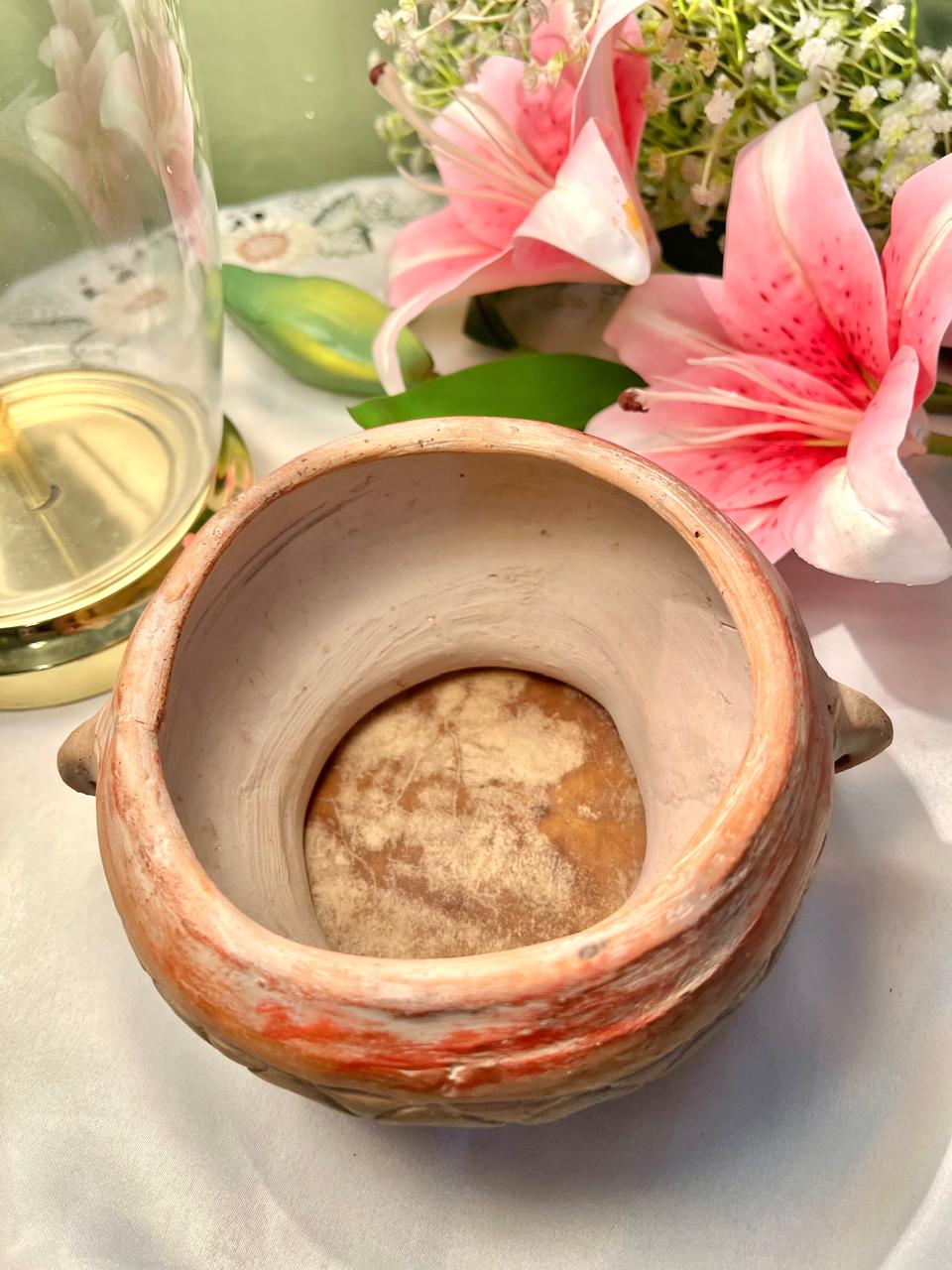Terracotta-Style Embossed Planter Pot 5.5 Inch