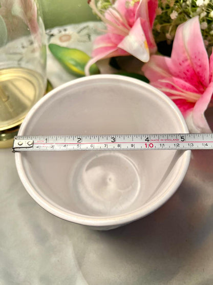 White Embossed Fruit Ceramic Planter 5.5 Inch