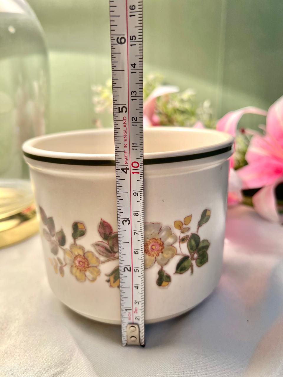 Autumn Leaves Floral Ceramic Planter 5 Inch Made in England