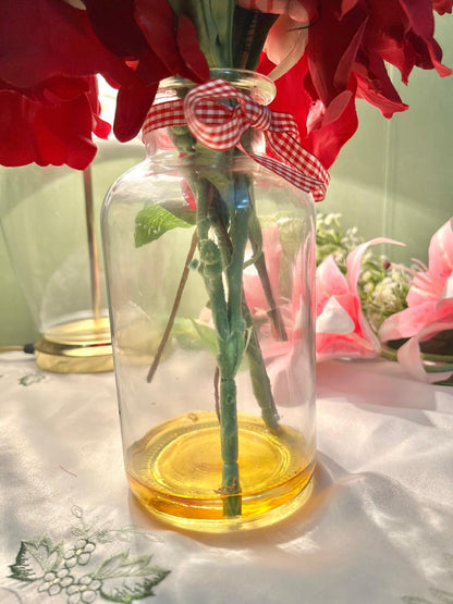 Vintage Amber Crystal Bottle Vase 20 cm