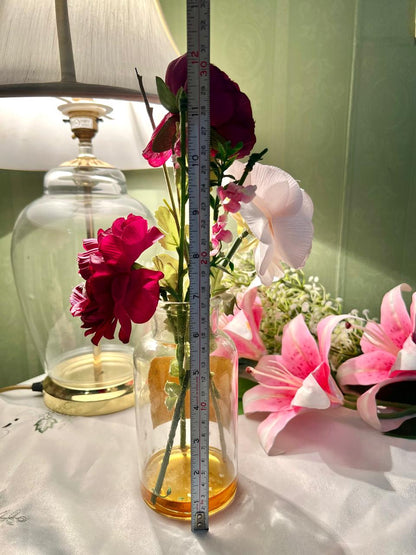 Vintage Amber Crystal Bottle Vase 17 cm