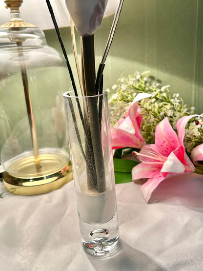Vintage Clear Crystal Cylinder Vase 19 cm