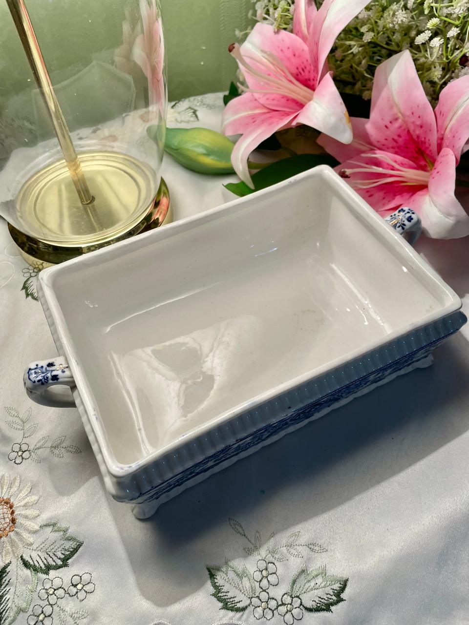 Blue & White Ceramic Oven-Safe Serving Dish 21 cm