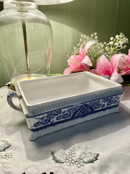 Blue & White Ceramic Oven-Safe Serving Dish 21 cm