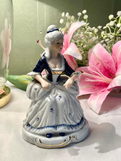 Blue & White Lady Figurine – 13.5 Inch
