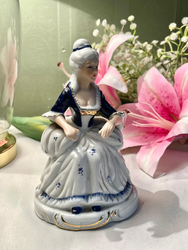 Blue & White Lady Figurine – 13.5 Inch