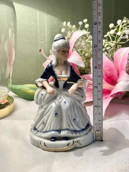 Blue & White Lady Figurine – 13.5 Inch