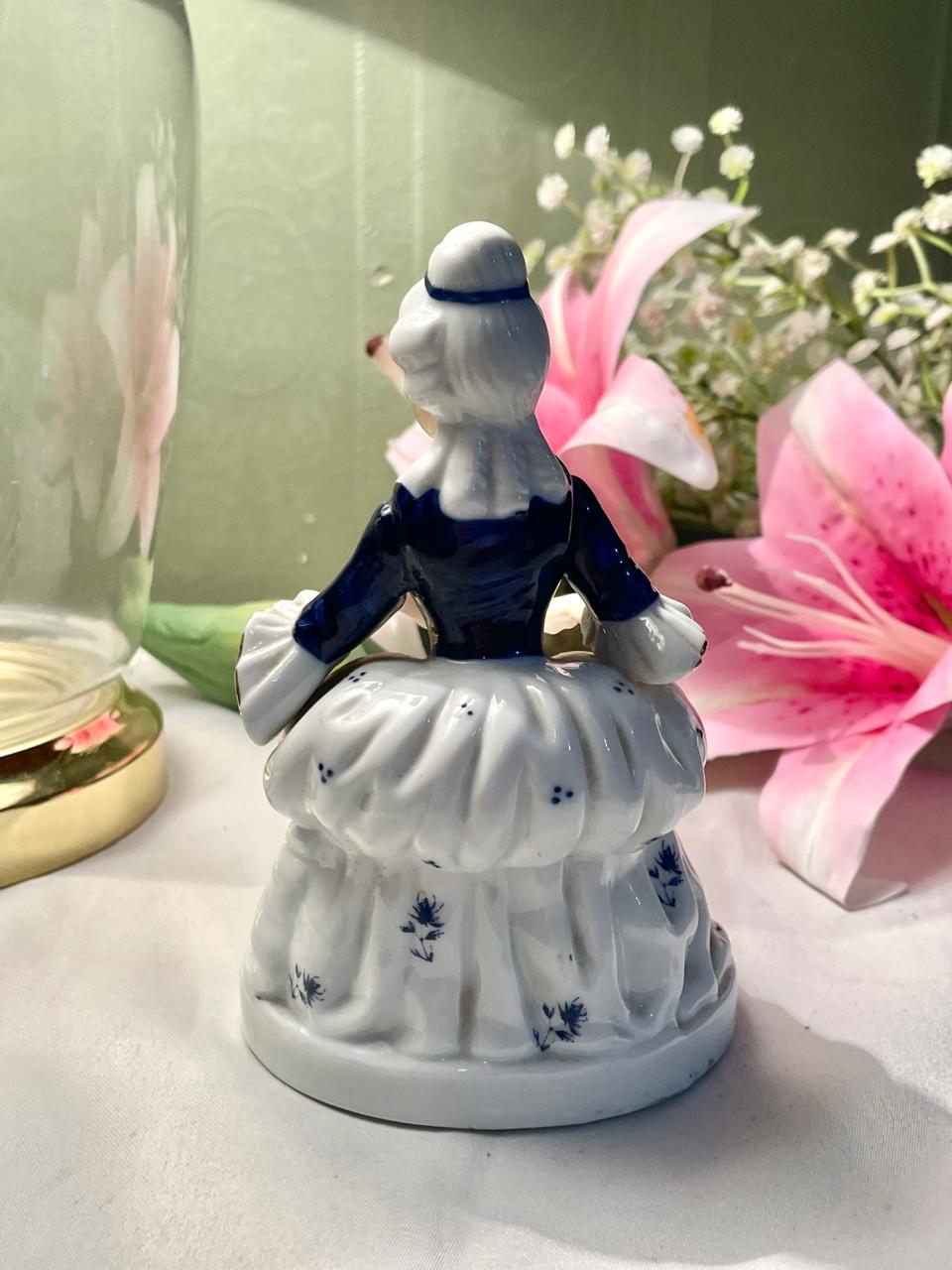 Blue & White Lady Figurine – 13.5 Inch