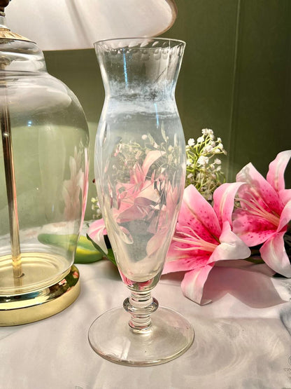 Etched Clear Crystal Footed Vase – 10 Inch