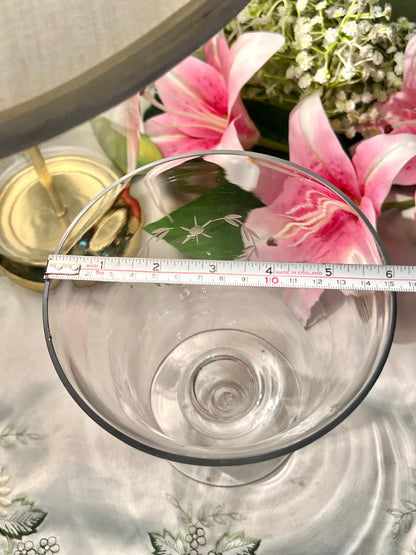 Etched Tall Clear Crystal Footed Vase – 7.5 Inch