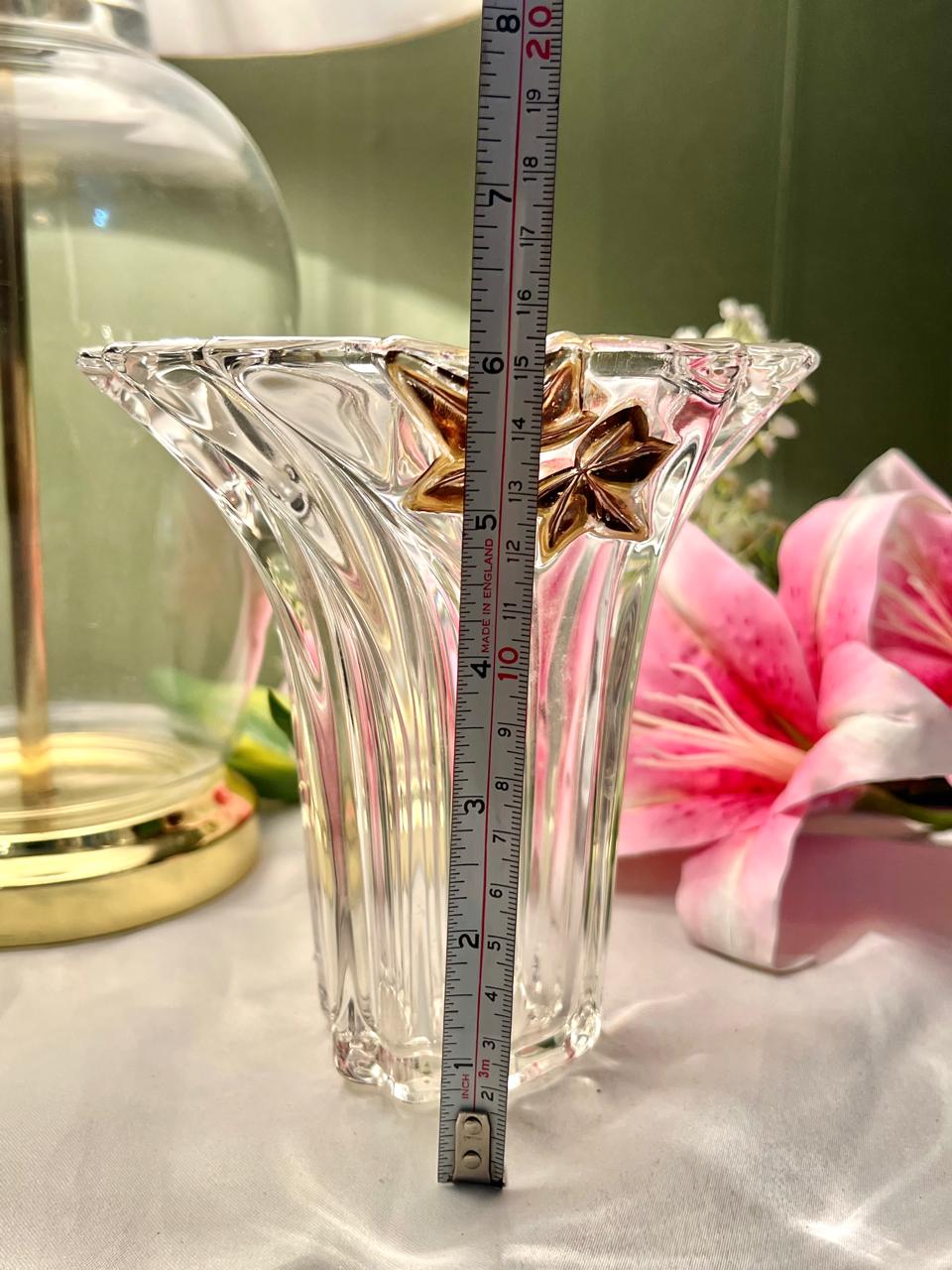 Clear Crystal Star Accent Vase – 6 Inch