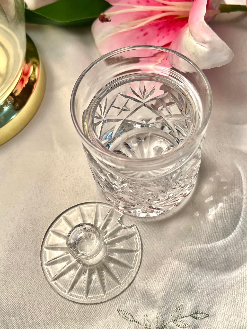 Vintage Clear Crystal Lidded Storage Jar – 4 Inch