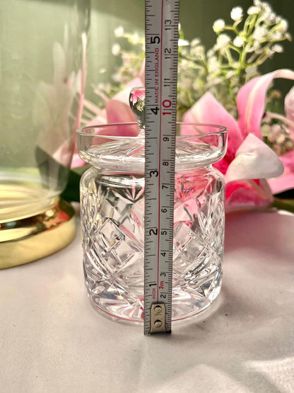 Vintage Clear Crystal Lidded Storage Jar – 4 Inch